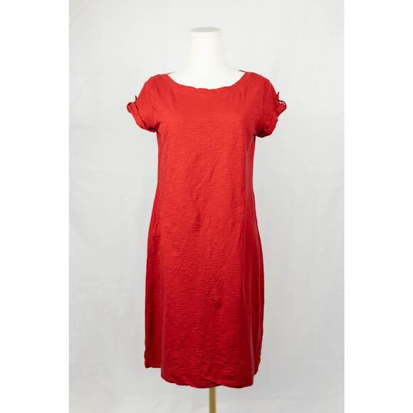 Banana Republic Size M Dress Midi T-Shirt Short Cuffed Sleeves Red - Picture 1 of 6
